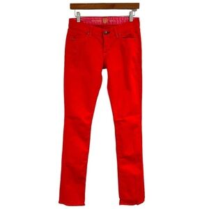 Rich & Skinny Sleek Red Orange Straight Leg Stretchy Jeans Y2K | Size 25